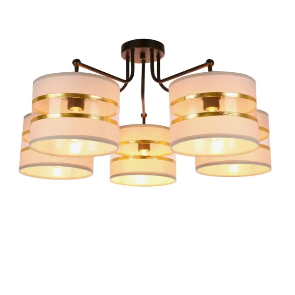 Abażurowa lampa sufitowa do sypialni Andy 35-00521 biały złoty czarny