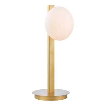 Owalna stołowa lampa Tauri TAU4235 kulista szklana biała złota