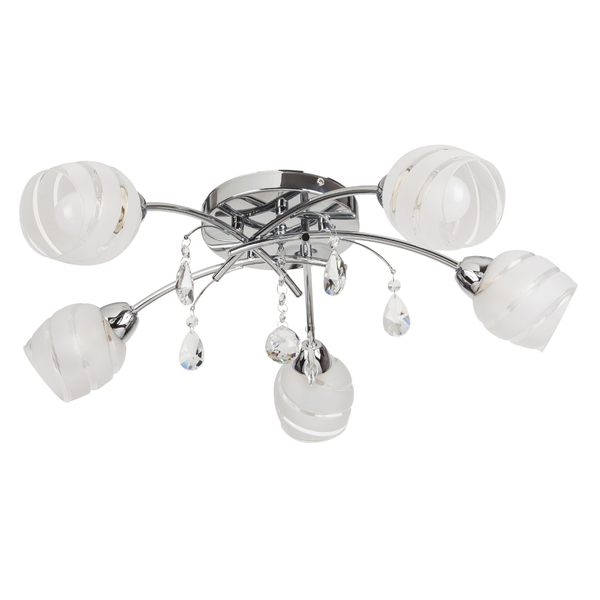 Lampa sufitowa z kryształkami Melissa 2622 Rabalux molekuły białe chrom