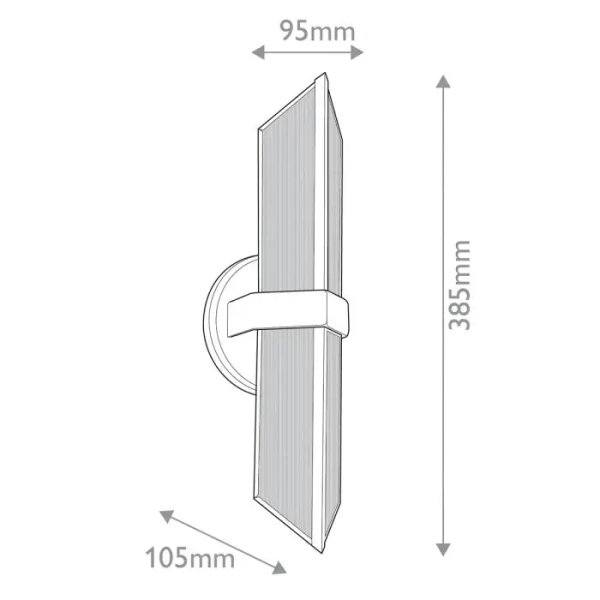 Ścienna lampa żebrowana Cairo QN-CAIRO-2WB-UBZ-CR szklana czarny