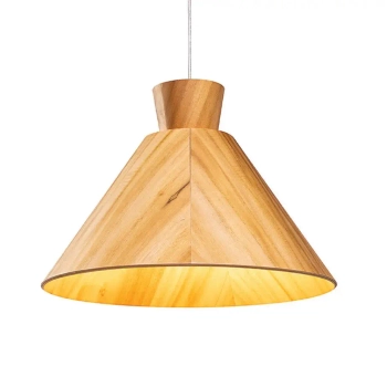 Lampa wisząca drewniana Conical QN-CONICAL-P-M-TEAK nad stół brązowy