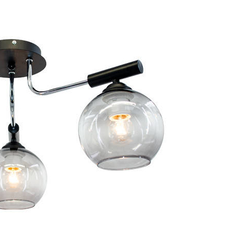 Modernistyczna LAMPA sufitowa 2207/3 8C BL Elem loftowa OPRAWA szklane kule czarne chrom