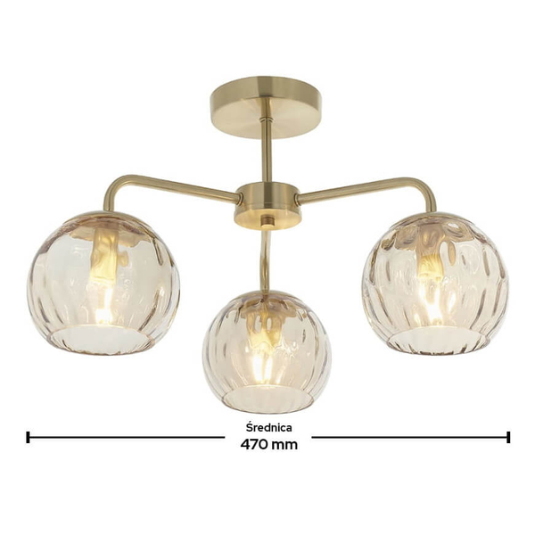 Lampa sufitowa Dimple 91968 Endon okrągłe klosze szklane mosiądz