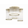 Szklana lampa sufitowa tubki Sergio C0528-04K-V6AC ryflowane  złote