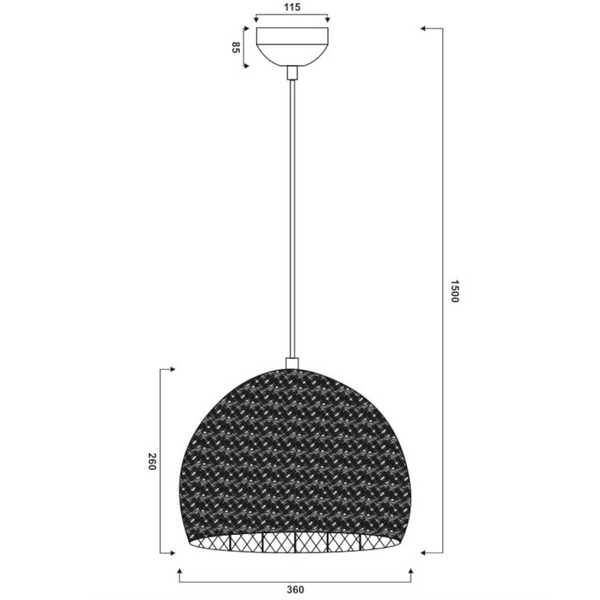 Wiklinowa lampa zwisająca KAMARA 365290104 Trio pleciona patyna