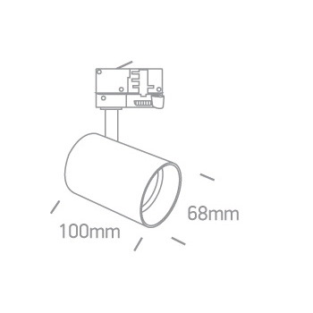 Lampa sufitowa do systemu szynowego 3-faz TIVA MYL.00073 mosiądz czarna