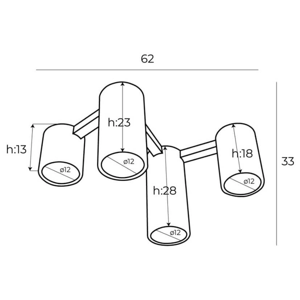 Jadalniana lampa sufitowa Laxer C0228 Maxlight nad stół metal biały czarny