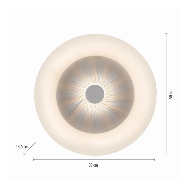 Plafon sufitowy VERTIGO biały glamour LED 30W 2700-5000K z pilotem regulowana barwa 14383-16