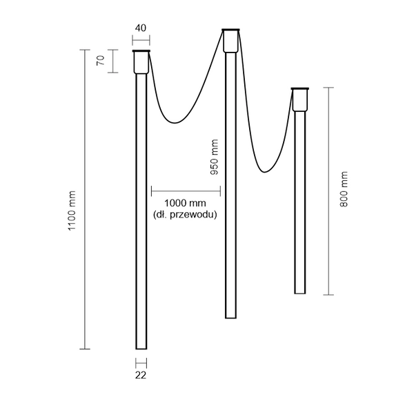LAMPA sufitowa ALHA Y 9332 Shilo metalowa OPRAWA downlight sople tuby miedź