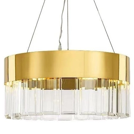 Glamour LAMPA wisząca CGLUC COPEL okrągły zwis do salonu mosiądz przezroczysty