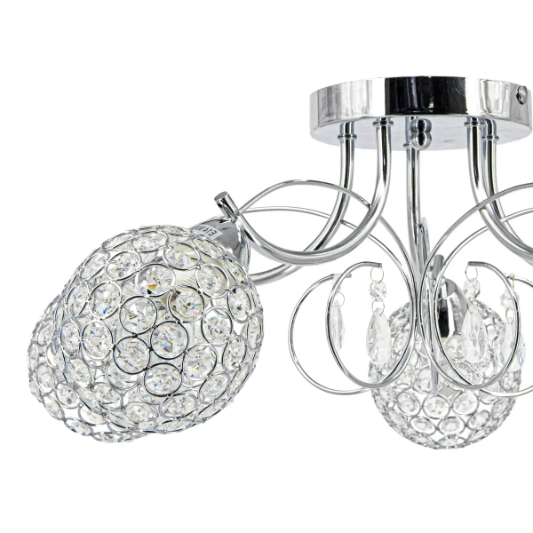Kryształowa lampa sufitowa 8965/5 8C nad stół chrom