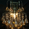 Glamour LAMPA ścienna 6246/1 21QG Elem szklana OPRAWA z kryształkami kinkiet crystals mosiądz bursztynowy