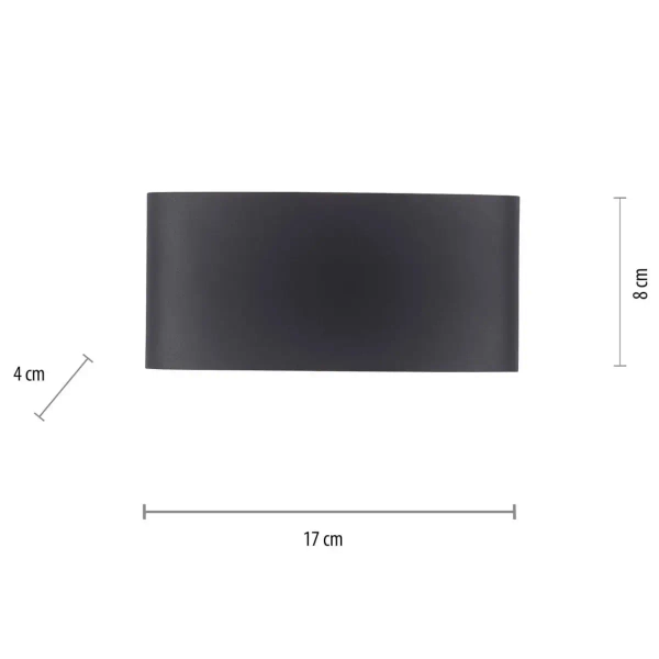 Grafitowa lampa ścienna Carlo LED 4,8W minimalistyczna