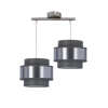 Podwójna lampa z abażurem HARE 32-18489 metalowa chrom szara srebrna