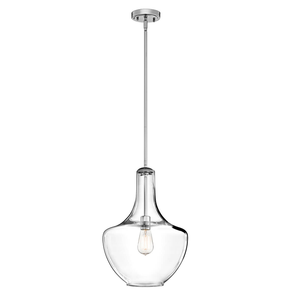 Lampa wisząca Everly KL-EVERLY-P-M-CH szklana chrom przezroczysty