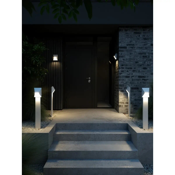Tarasowa lampa ścienna PONTIO 2218171001 metalowa IP54 biały