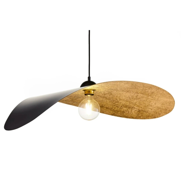 Wisząca lampa LEAF czarna złota kapelusz nad stół 1xE27 41918