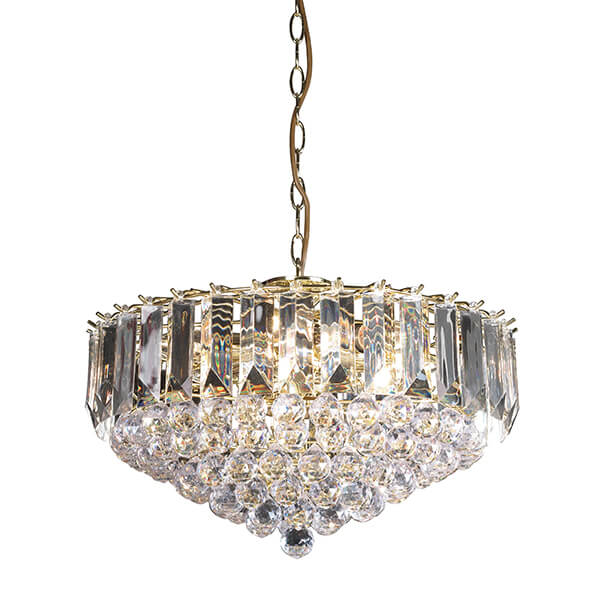 Kryształowa lampa wisząca FARGO-18BP Endon glamour łańcuch mosiądz