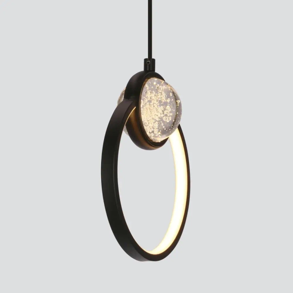 Wisząca lampa kula Lacrima 31-35592 LED 15W 3000K do salonu czarna