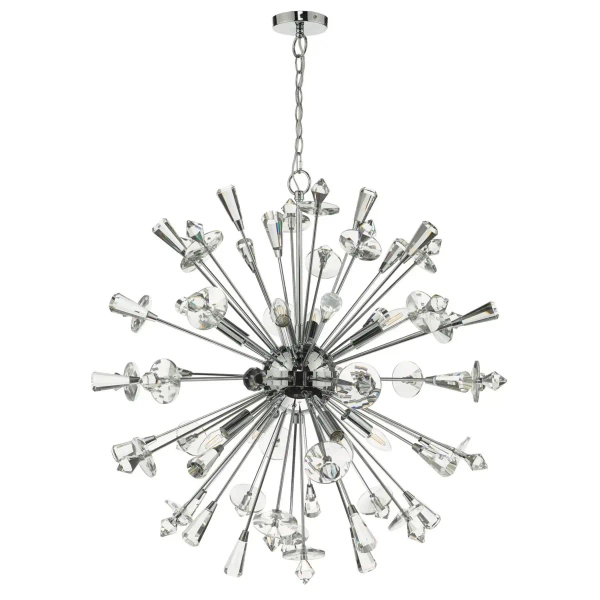 Designerska wisząca lampa Exodus EXO0850 kryształowa chrom