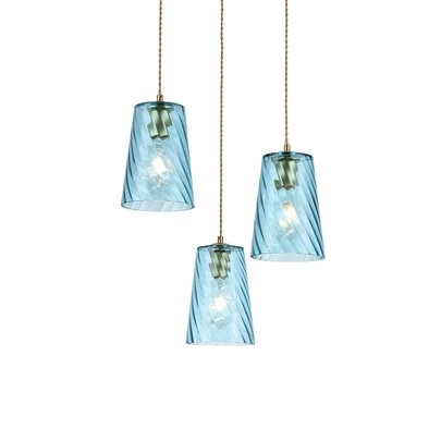 LAMPA wisząca AZURINE 5227 Rabalux szklana OPRAWA zwis kaskada niebieska złota