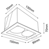 Natynkowa lampa do zabudowy Cage 3035 Shilo wpuszczana minimalistyczna biała