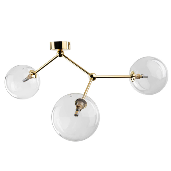 Lampa nasufitowa do salonu Fairy 10069 bańki przezroczysta złota