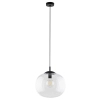 Szklana lampa wisząca VIBE 4817 do sypialni kula czarny przezroczysty