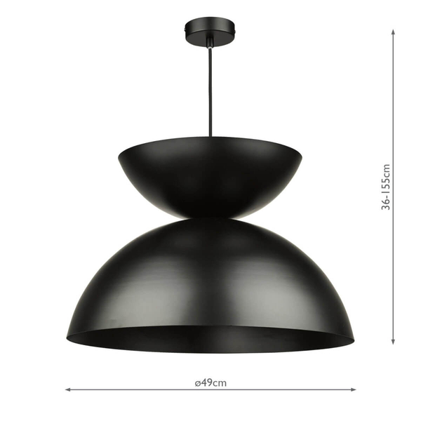 Kopułowa lampa wisząca Riya RIY0122 metalowa nad wyspę czarna