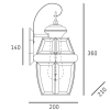 Zewnętrzny kinkiet szklany Whitley W01057AU IP23 złoty