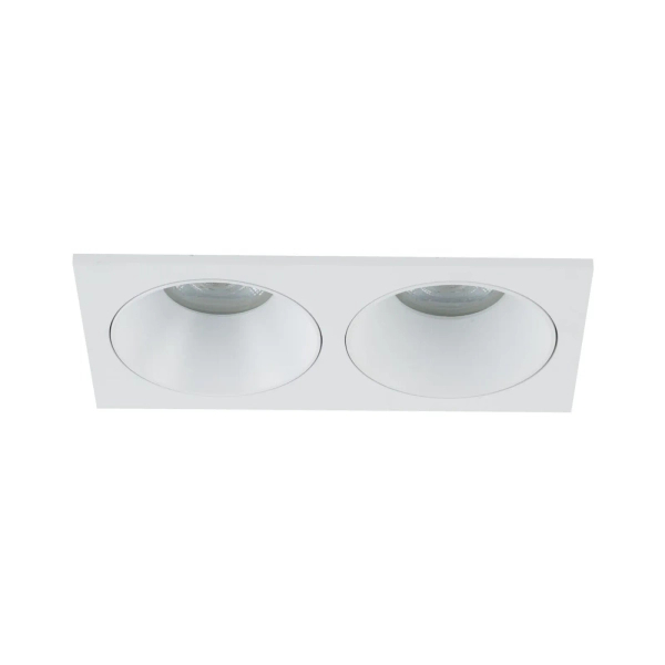 Sufitowa lampa PRISMA biała podwójna wpuszczana 2xGU10 IP65 10580