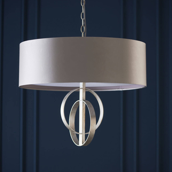 Wisząca lampa okrągła L&-195215 Light& do jadalni na łańcuchu szara