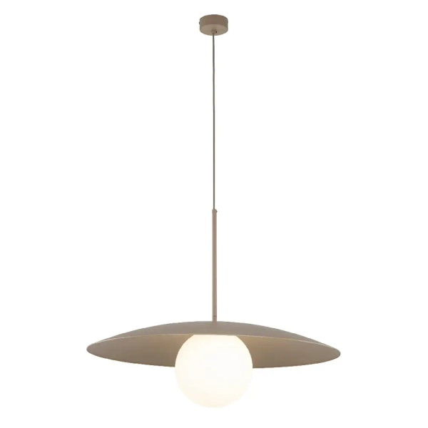 Lampa zwisająca nad stołem Slate 10910 owalny klosz mleczna kula beżowy