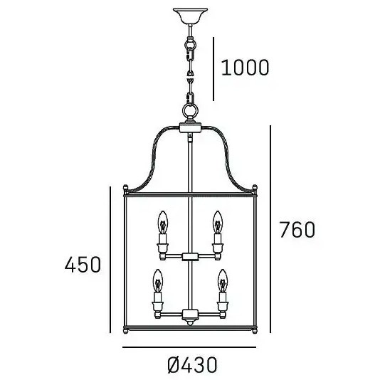 Retro LAMPA wisząca NEW YORK P08434CH Cosmolight industrialny zwis do jadalni przezroczysty