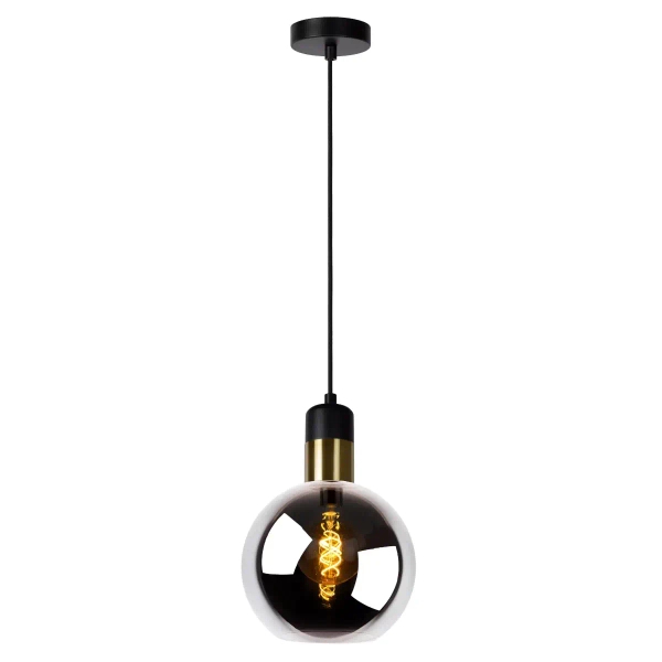 Wisząca lampa szklana Julius 34438/20/65 Lucide okrągła czarna złota