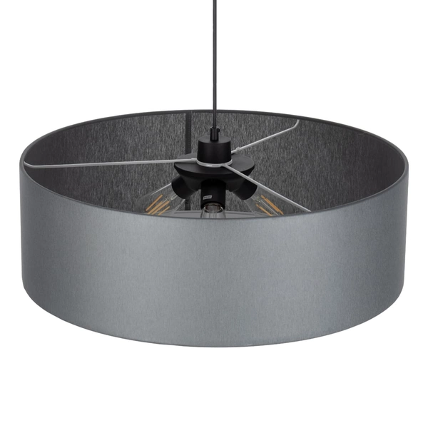 Okrągła lampa wisząca nad stół Rondo 4858 TK Lighting z tkaniny grafitowa