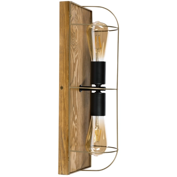 lampa sufitowa NETUNO 92013251 industrialna plafoniera drewno złota