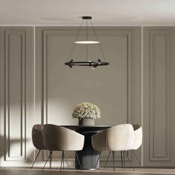 Lampa wisząca z obręczą Almeria LP-907/1P BK LED 18W 4000K czarna