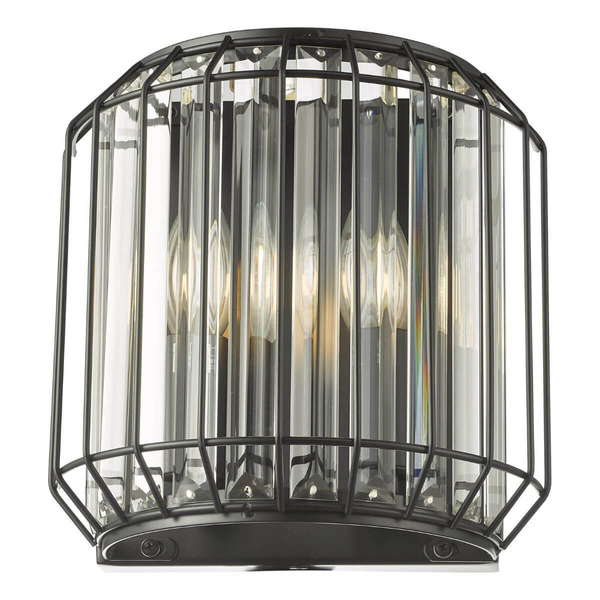 Lampa ścienna kryształowa Naeva NAE0922 Dar Lighting przezroczysta czarna
