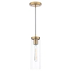 Wisząca lampa vintage Jodelle JOD0163 szklana tuba polerowany brąz