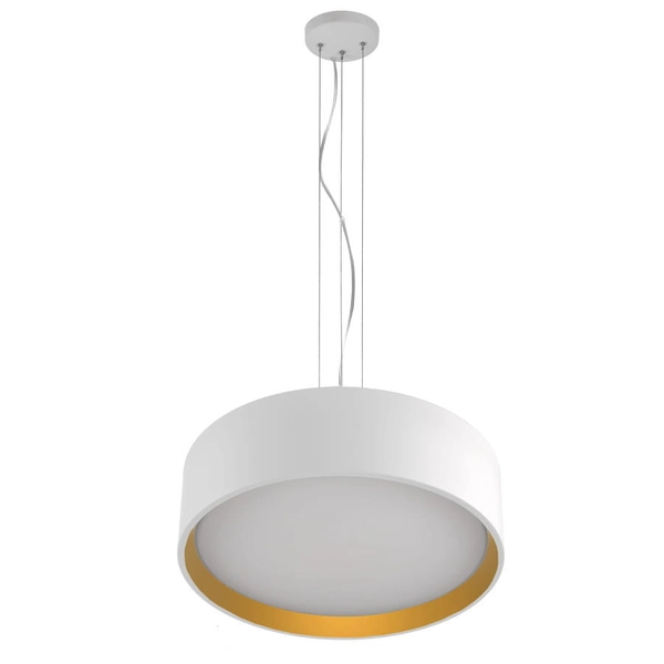 Lampa wisząca HUDSON LP-043/1P WH/GD Light Prestige okrągła oprawa zwis LED 36W 4000K metalowy biały