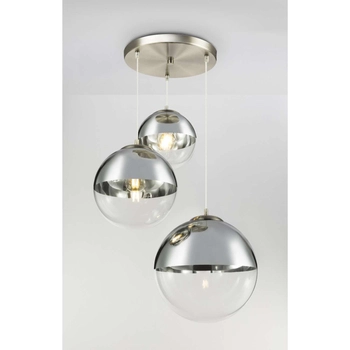 LAMPA wisząca VARUS 15851-3 Globo szklana OPRAWA zwis kaskada kule balls chrom przezroczyste