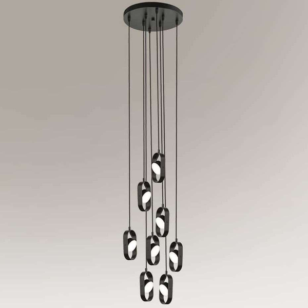 Industrialna LAMPA wisząca FUROKU 7952 Shilo regulowana OPRAWA metalowe reflektorki LED 36W 3000K zwis czarne