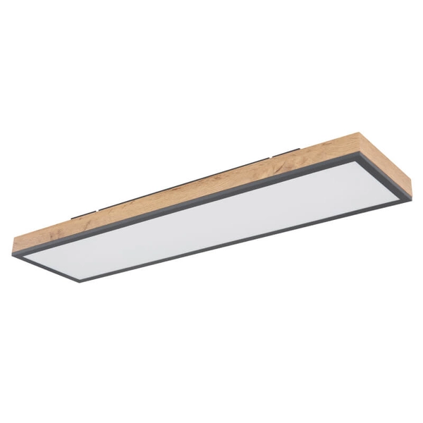 Podłużny plafon Doro 416080WD4-CCT LED 24W CCT prostokąt grafit drewniany