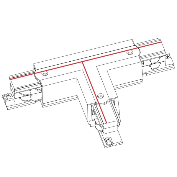 T-ŁĄCZNIK szynoprzewodu uziemienie zewnętrzne - prawe CTLS 8703 Nowodvorski do 3-fazowej szyny natynkowej 230V czarny