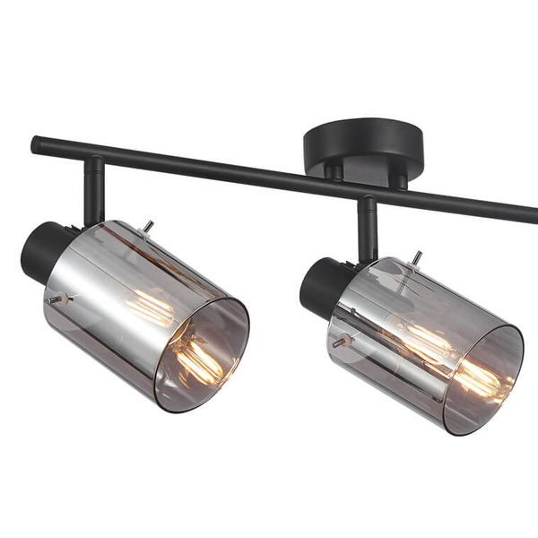 Sufitowa lampa szkło Sardo SPL-5581-3-BK-SG Italux potrójna szara czarna