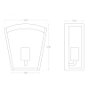 Metalowy kinkiet ogrodowy Gardena Moderno ABR-KZN-C-E27 Abruzzo IP44 czarny