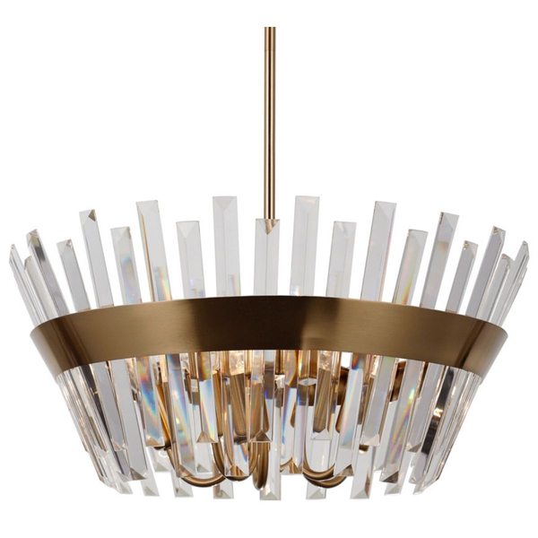 Sypialniana lampa zwisowa Altoya PND-22450-5A-HBR Italux kryształy mosiądz