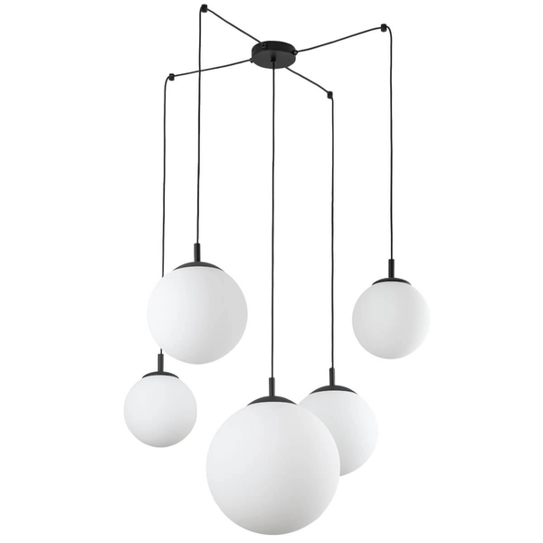 Lampa wisząca do kuchni Esme 4791 pająk kaskada balls czarna biała