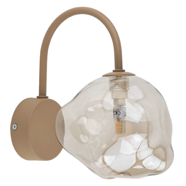 Ścienna lampa glamour Lava Sabia 11152 kula bursztynowa koniak